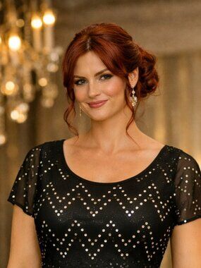 Karin Stevens black dress